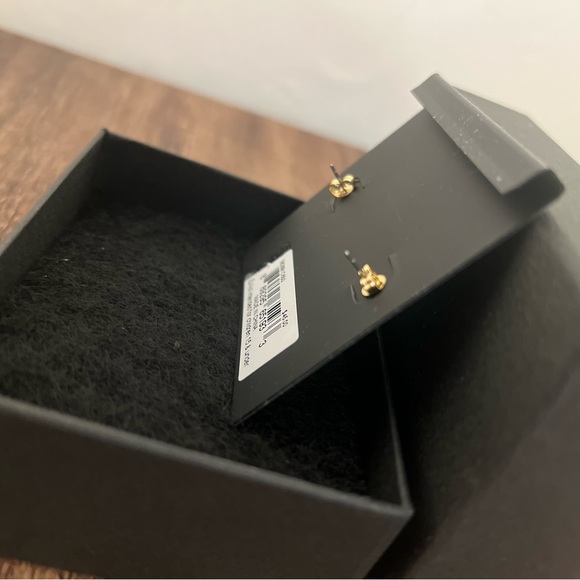 NWT Coach earrings. Gold C with a light pink/peach accent. - Picture 3 of 4